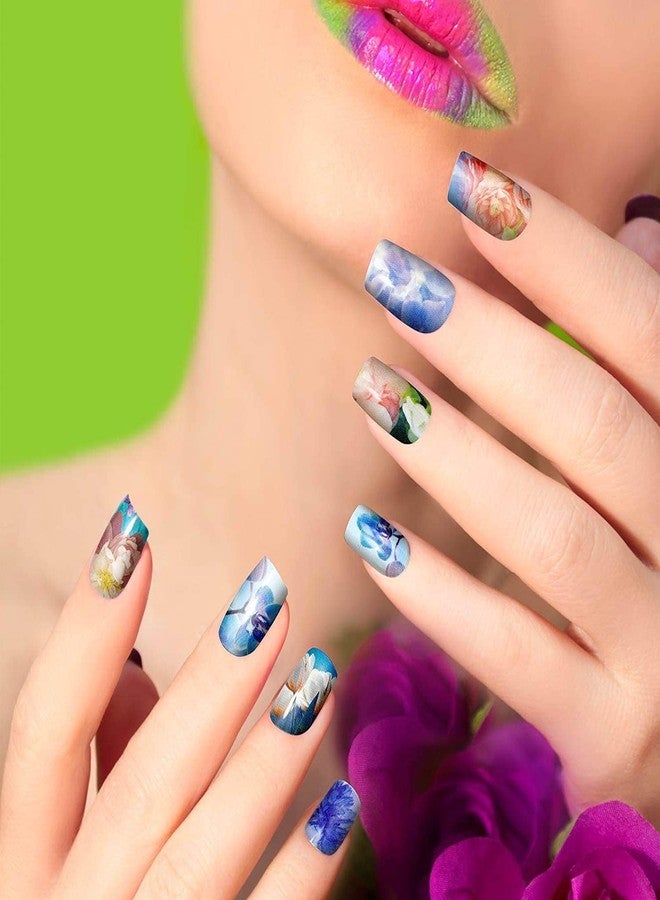 DANNEASY 12 Sheets Nail Polish Strips Self Adhesive Gel Nail Stickers Full Nail Wraps for Women Girl Graffiti Gradient Starry Sky Nails Design Gel Strips Manicure Nail Art Accessories - Image 5